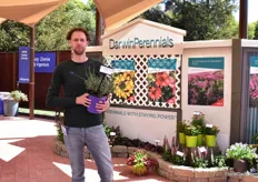 Geu Koning of Koning and Koning. He is a breeder and a son of a breeder. On the picture, he is holding a variety bred by his father, namely Lavendula angustifolia Annet, and distributed in North America by Darwin Perennials.